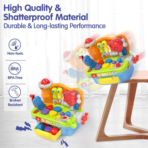 9 in 1 Multifunction Music Workbench Toys for 1 Year Old Boy, Baby Toys for 1 + Year Old Boy 2 Year Old Boy 12-18