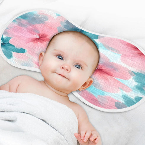 YETTASBIN Mint Flower Muslin Baby Burp Cloth, Super Soft Absorbent Cotton Burp Rag Baby Bibs Feeding Cloth for Newborn