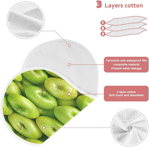 YETTASBIN Fresh Apples Muslin Baby Burp Cloth, Super Soft Absorbent Cotton Burp Rag Baby Bibs Feeding Cloth for Newborn