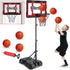 Kids Basketball Hoop, Adjustable Height Basketball Toy with Stand, Toddler Basketball Gifts for Boys Age 3-8, Indoor