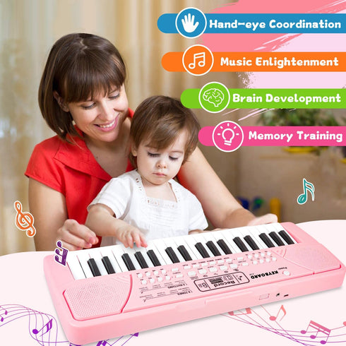 37 3/4/5/6 M SANMERSEN Kids Piano Keyboard with Microphone Keys Portable Electronic Keyboards for Beginners Musical Toy