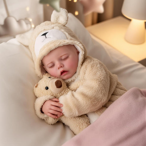 17 Inch 3+ BABESIDE Drink and Wet Reborn Baby Doll Realistic Sleeping Newborn, Can Drink Water & Pee, Full Body Soft