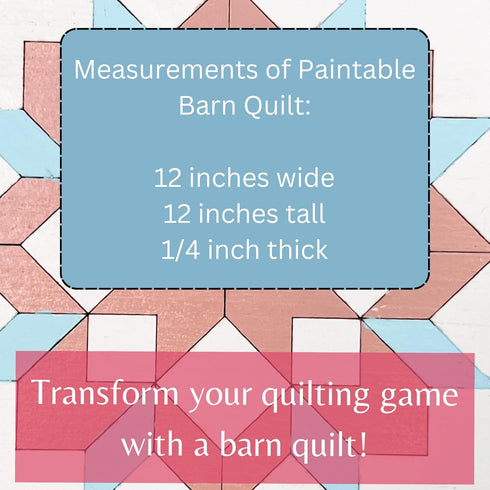 AVTRBoutique (12 inches, Barn Quilt Stencil Kit | Unfinished Wood Quilt Block Painting Sign | DIY Painting Craft Kit