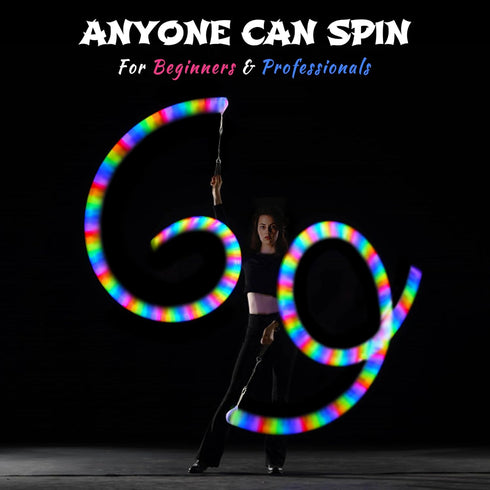 LED Poi Balls Set for Children and Adults - Luminous Premium Toy for Beginners & Professionals, Juggling Set