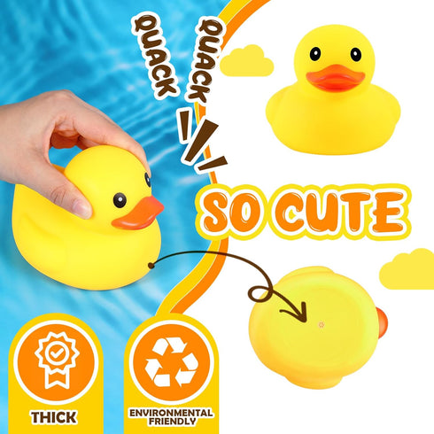 20 Swimming (5 Inch) Deekin Pcs Large Yellow Rubber Ducks Bulk Large Duck Squeak Rubber Bathtub Floating Bath