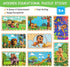 Educational Painted Strip Puzzle Wood Box Set with 8 Scenes from The Animated Children's Show for Ages 3 and Up