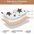 EtherSpher 50'' 50''con Black and White Illustration Design Stars Brown Large Stylish Baby Play Mat for Floor
