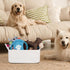 OIAHOMY Woven Gift Basket with Gift Bags & Ribbons, Storage Basket for Baby Showers, White