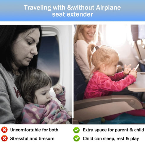 KUSIKIKA Toddler Airplane Bed, Airplane seat Extender for Kids,Kids Airplane Seat Extender Travel Bed,Airplane Must
