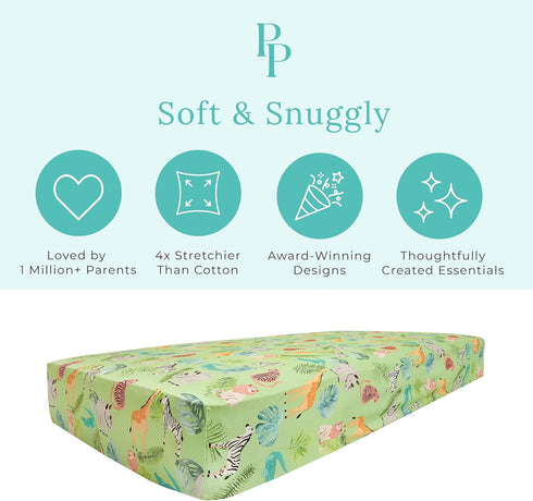 (52" 28" 9") Posh Peanut Baby Crib Sheets for Boys & Girls - Viscose from Bamboo Crib Sheets for Standard Baby