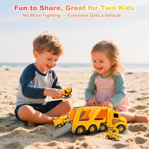 Nicmore 1 2 3 4 5 1 1-3 2-4| 18 2 Construction Truck Toddler Toys Car: Toys for Year Old Boy in Carrier Toys for Kids