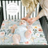 GRSSDER Stretchy Ultra Soft Jersey Knit Fitted Pack n Play Sheets Set, 2 Pack, Watercolor Flowers