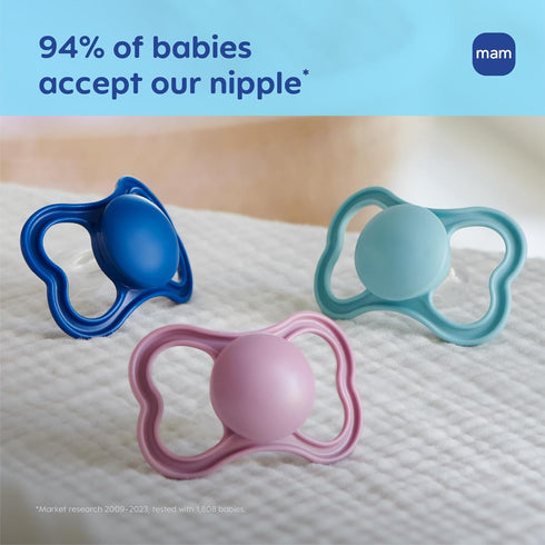 16+ 4 Count, MAM Air Pacifier for Babies Months, Extra Air Flow for Sensitive Skin, Developed with Medical Experts