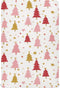 Pfrewn Christmas Crib Sheets for Boys Girls Christmas Pink Fir Trees Stars