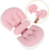 U-Shaped Maternity Body Pillow for Pregnant Women, Soft Pink Pregnancy Pillow with Belly and Back Support for Side