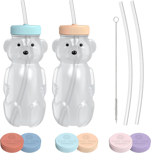 The 730 Project Honey Bear Straw Cup for Babies, 2-Pack Honey Bear
