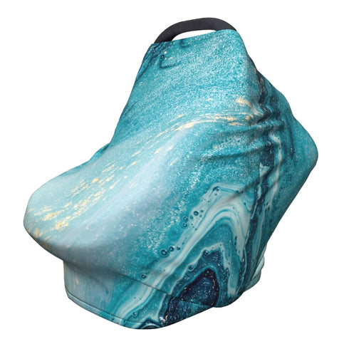 Schgap Marble Blue Car Seat Covers for Baby, Nursing Cover Breastfeeding Baby Carrier