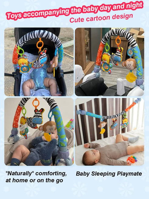 Pau1Hami1ton Gifts.S-19(Zebra) Baby Stroller Arch Toys, Car Seat Toys,Bouncer Toy Bar/Mobile for Bassinet,Adjustable