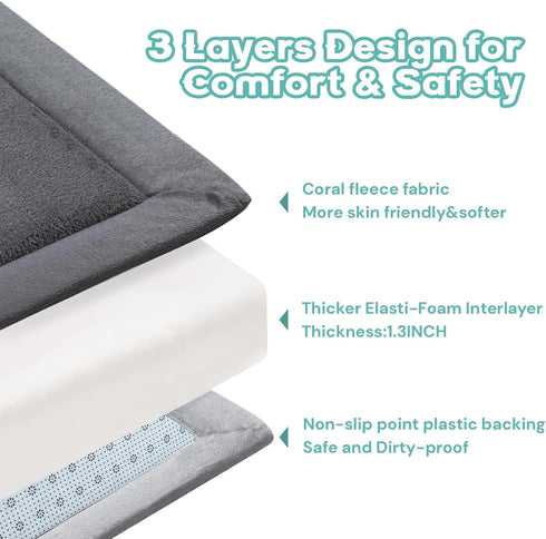 Floor,1.3" Tummy RONGFA Baby Play Mat for Thick Elasti-Foam Playpen Mat for Time, Easy Care with Non-Slip Cushioned