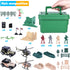 3 Otters 115PCS Military Soldier Set - Army Men Playset with Box, Jeep, Helicopter & Action Figures