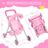 3+, GAGAKU Baby Doll Stroller for Toddlers, Foldable Toy Stroller with Storage Basket and Bag, Diapers - Reborn Doll