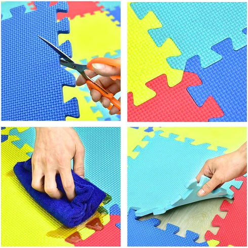 Kangler 20pcs Kids Puzzle Play Mats, Extra Large Colorful Foam Flooring Tiles, Interlocking Floor Mats with Borders
