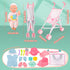 deAO Baby Doll Stroller Set with 13" Doll, 18 PCS Accessories, Foldable Stroller, Kids Play Toys
