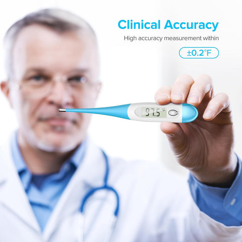 Thermometer for Adults with 10 Seconds Fast Reading, Baby Oral, Rectal or Under Arm Use, Digital with Fever Alarm