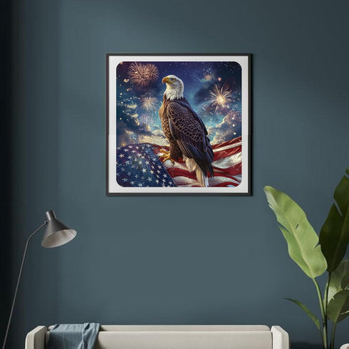 Wooden Puzzle for Adults - Eagle Flag Wooden Jigsaw Puzzles (15.9 * 15.6in-500pcs), Beautiful Puzzle with Box