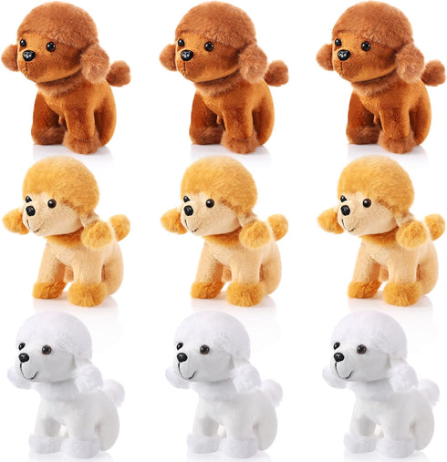 Sumind 9 Pcs Mini Plush Dog Stuffed Animals - Bulk Dog Plush Party Favors for Kids Birthday Gifts