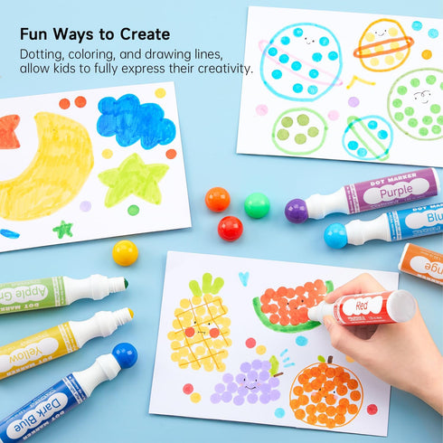 14 20 Shuttle Art Dot Markers, Colors Bingo Daubers with Unique Patterns of Dot Book for Toddler Art Activities