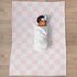 Selgkds 60x80inch Pink and White Checkered Baby Blankets for Girls Boys Gingham Plaid Checkerboard Infant Toddler