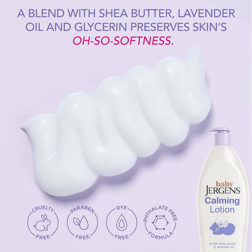 16.8 Oz Jergens Baby Calming Lotion, Baby Calming Lotion, Lavender Baby Lotion, Baby Moisturizer with Shea Butter