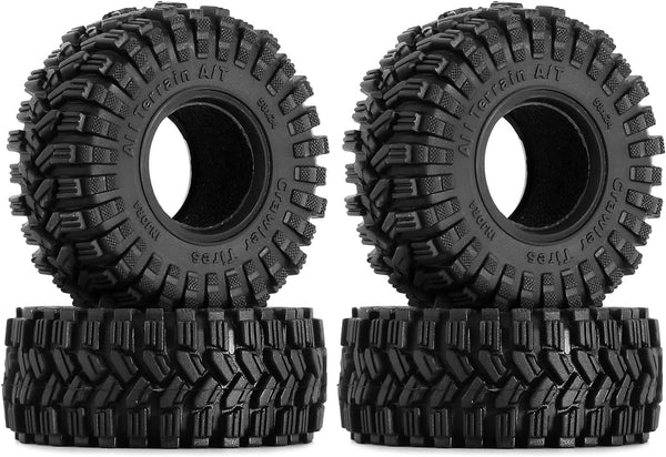 INJORA 1.0 Tires - 58 * 24mm All Terrain Super King Trekker Soft Sticky Tires for TRX4M 1/18 1/24 RC Crawler