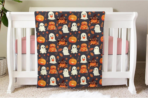 SqtmuHLuo 60x80inch Halloween Baby Blanket for Boys Girls Gender Cute Halloween Pumpkin Neutral Newborn Nursery Baby