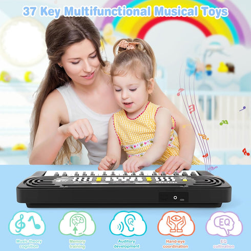37 3-8 Kids Toddler Toy Piano Keyboard - Key Pianos for Kid Music Toys Instruments with Microphone | Explore