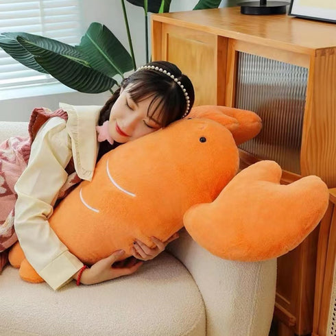 25.6 Inch XXL Fuzzy Large Lobster Stuffed Animal,Adventure Stuffed Lobster Toy,Brave Boy's and Girl's Room Shrimp Plush Decor,Funny Mother's Day Lobster Gifts for Kids and Women