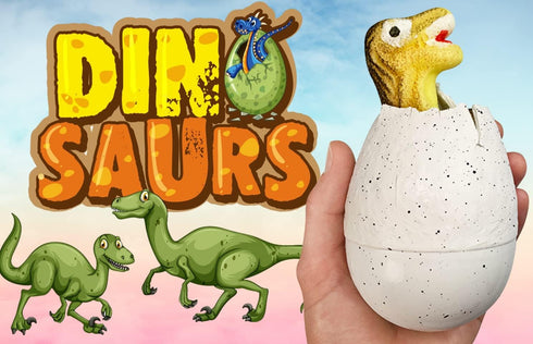 (6 1747-6s JA-RU Giant Dinosaur Egg Growing Toys Eggs) Magic Surprise Hatching Toys for Kids. Grow Dinosaur in Water.