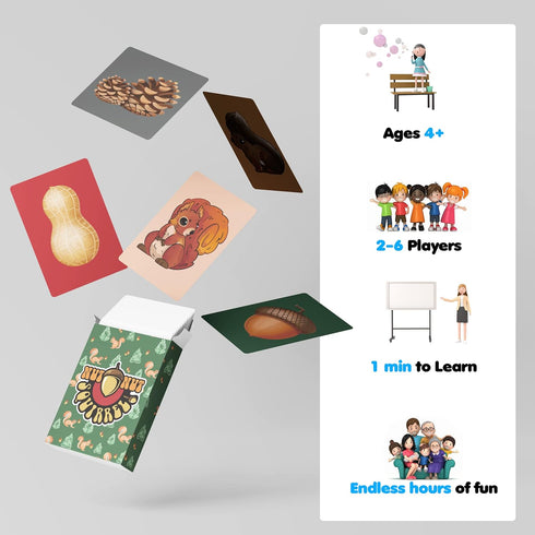nut nut Squirrel! - A Quick Card Game for Kids & Families, Guard Your Nuts from Sketchy Squirrels, Multiple Award Winner