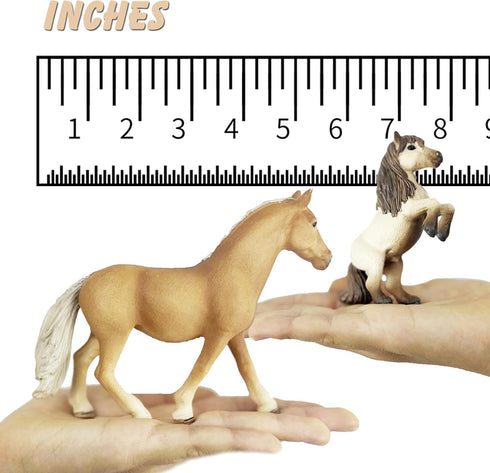 Gemini&Genius Horses Toy for Kids, Premium Farm Horse Animal Playset with Mare and Horse Cub Family Action Figures
