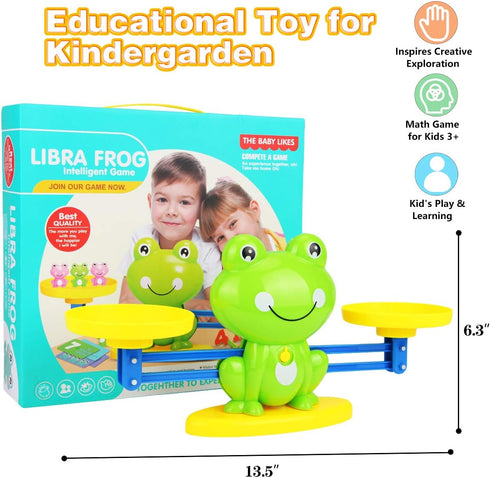 Aitbay Frog Balance Counting Toys, Educational Number Toy for Boys & Girls Age 3+, Fun Children's Gift (63 PCS)