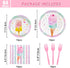 64 Set Summer 16 WERNNSAI Ice Cream Party Decorations - PCS Ice Cream Plates Napkins and Forks Popsicle Party