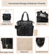 Yomiky Backpack, Leather Diaper Bag Diaper Bag Tote Travel Tote Bags with Large Capacity and Multiple Pockets