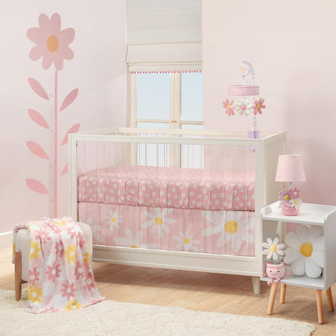 Luxury Pink & White Checkered Changing Pad Cover - Daisy Dreams by Lambs & Ivy