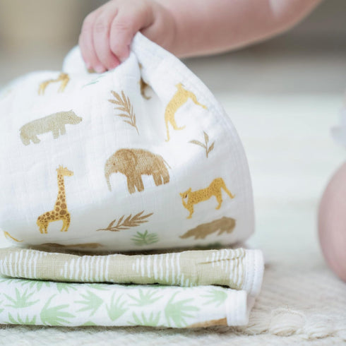3-Pack, 100% 3 11x11 aden + anais Essentials Washcloth Super Soft Cotton Muslin, Gentle on Skin, Absorbent Layers