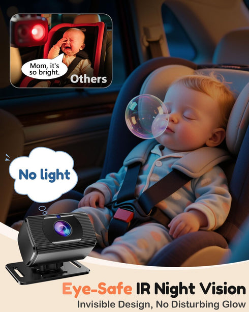 Fodkh 7-Inch 1080P 150 Car Baby Camera for Seat: HD Rear Facing Camera for Backseat - Wide Angle View with Ultra-Clear
