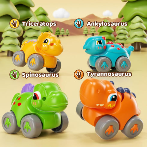1 4 12-18 Set, 1st 1-3 Lehoo Castle Toys for Year Old Boys, Dinosaur Slide with Mini Push Cars for Baby Months, Infant