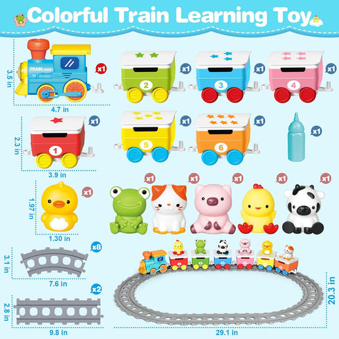 1-3, Counting, 6 12-18M Learning Toy for Toddlers Electric Toys Trains with Lights, Music & Steam, Matching & Sorting