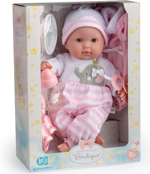 15" 10 Set 2+ Realistic Soft Body Baby Doll with Open/Close Eyes | JC Toys - Berenguer Boutique | Piece Gift