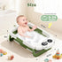 0-24 Collapsible Baby Bathtub for Newborn to Toddler, Portable Baby Bath Tub with Floating Cushion and Thermometer